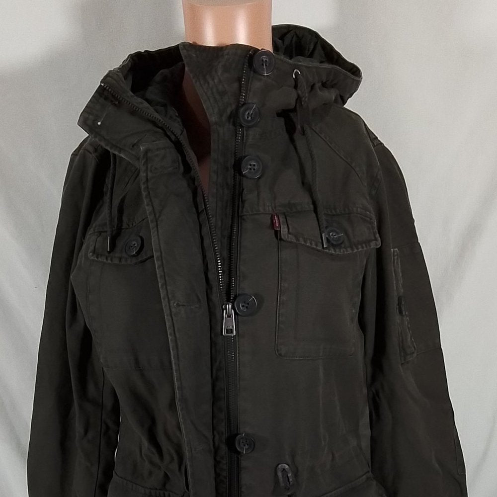 Women's Levi's Hooded Military Jacket - Army Green - S - NWT