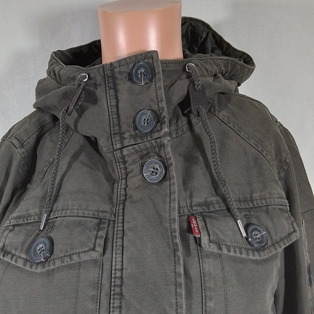 Women's Levi's Hooded Military Jacket - Army Green - S - NWT
