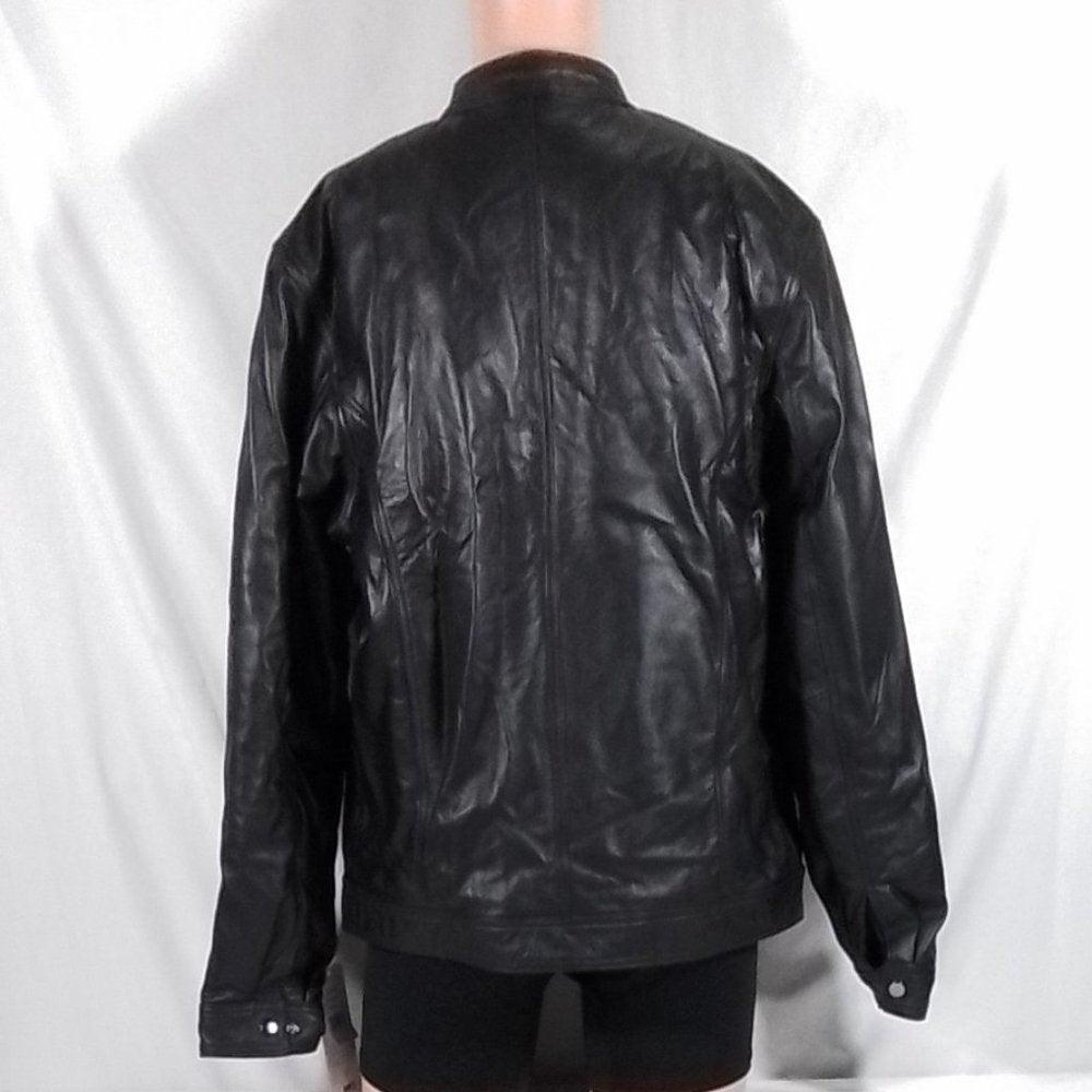 Men's Vintage Leather Nappa Racing Jacket - Black - Medium - NWT