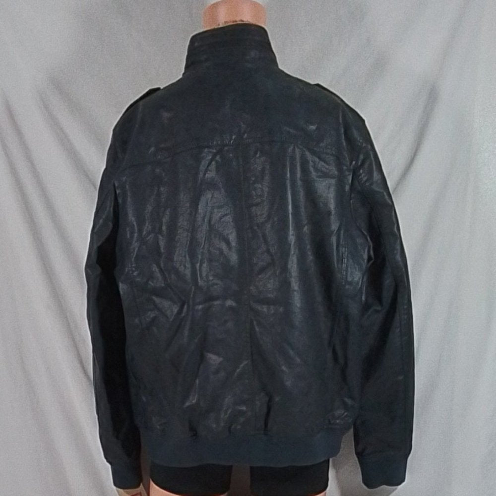 Men's Levi's Sherpa Lined Faux Leather Aviator Bomber - Navy - XL - NWT