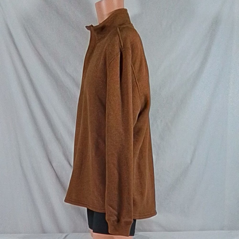 American Outdoorsman Men's Sherpa Lined Waffle 1/4 Zip Pullover - Copper - L