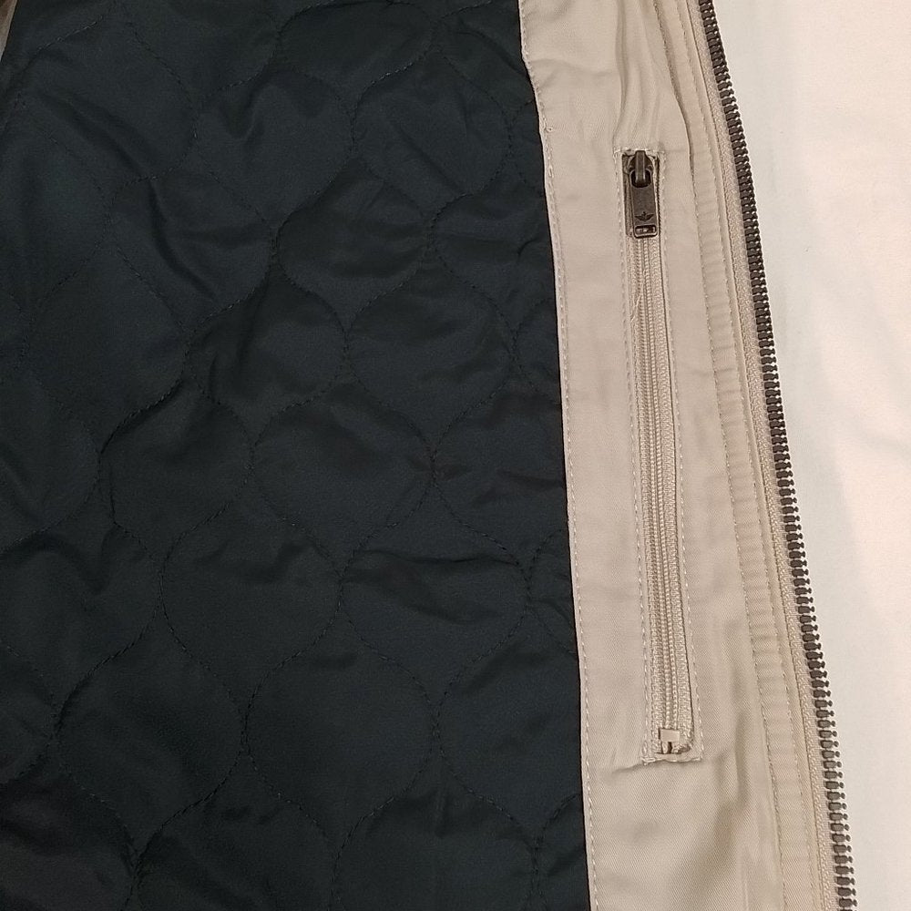 Men's Dockers Quilted Lined Flight Bomber Jacket - Stone - Large - NWT