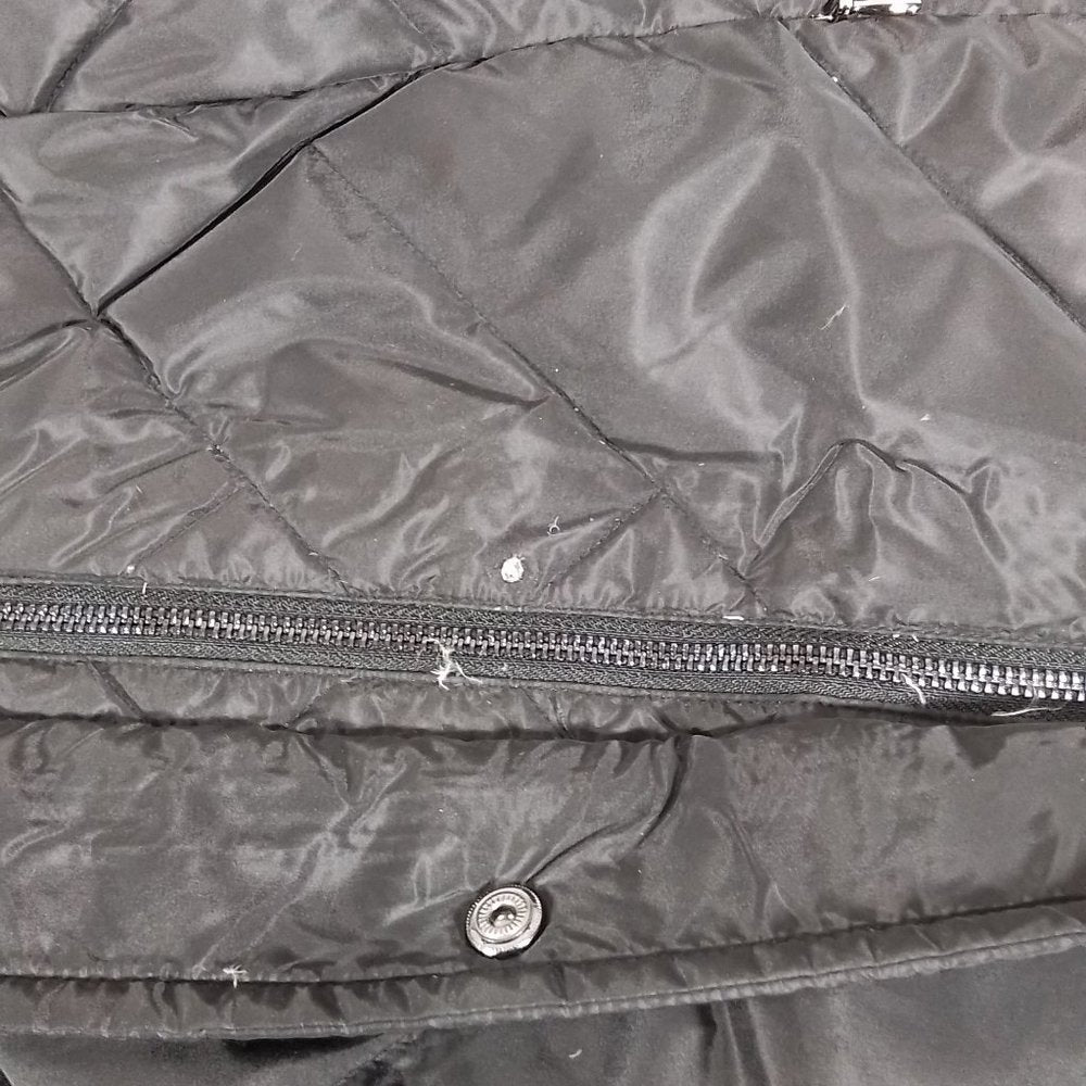 London Fog Tower Hooded Faux Fur Down Puffer Coat-Black- Medium -NWT * See Note