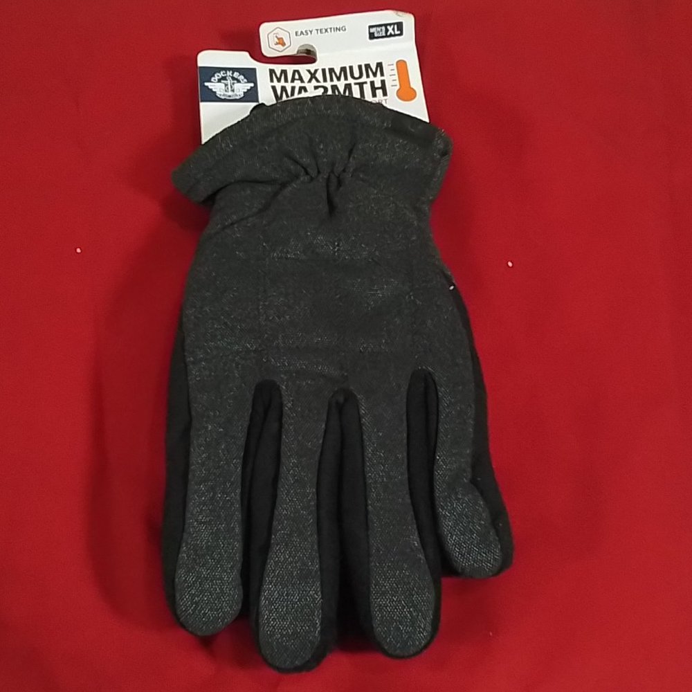 Men's Dockers Quilted Microfiber Gloves - Charcoal - Var Szs - NWT