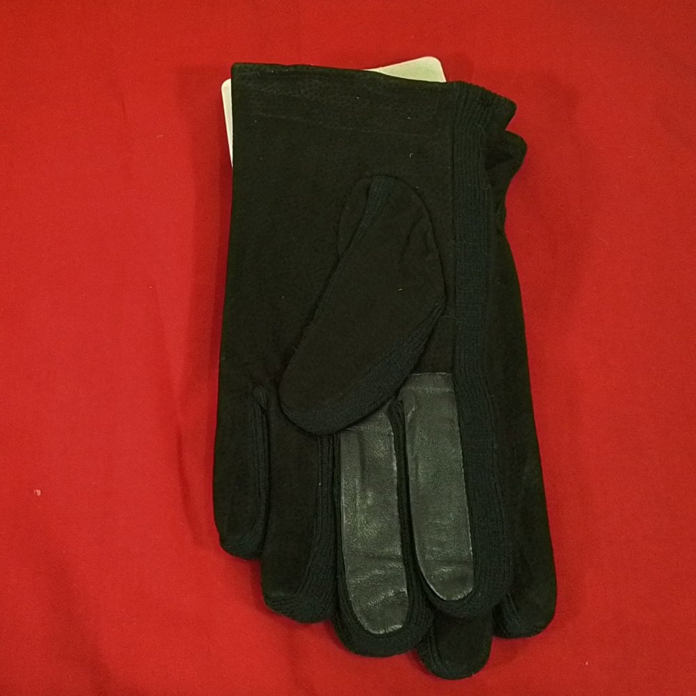 Men's Dockers Suede And Knit Mixed Media Gloves - Black - Var. Szs - NWT