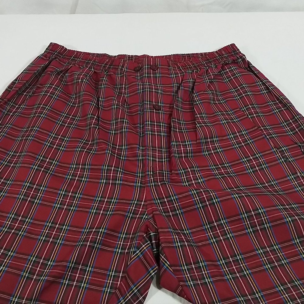 Men's Hanes Broadcloth Long Sleeve Pajama Set - Red Plaid - Various Szs - NWT