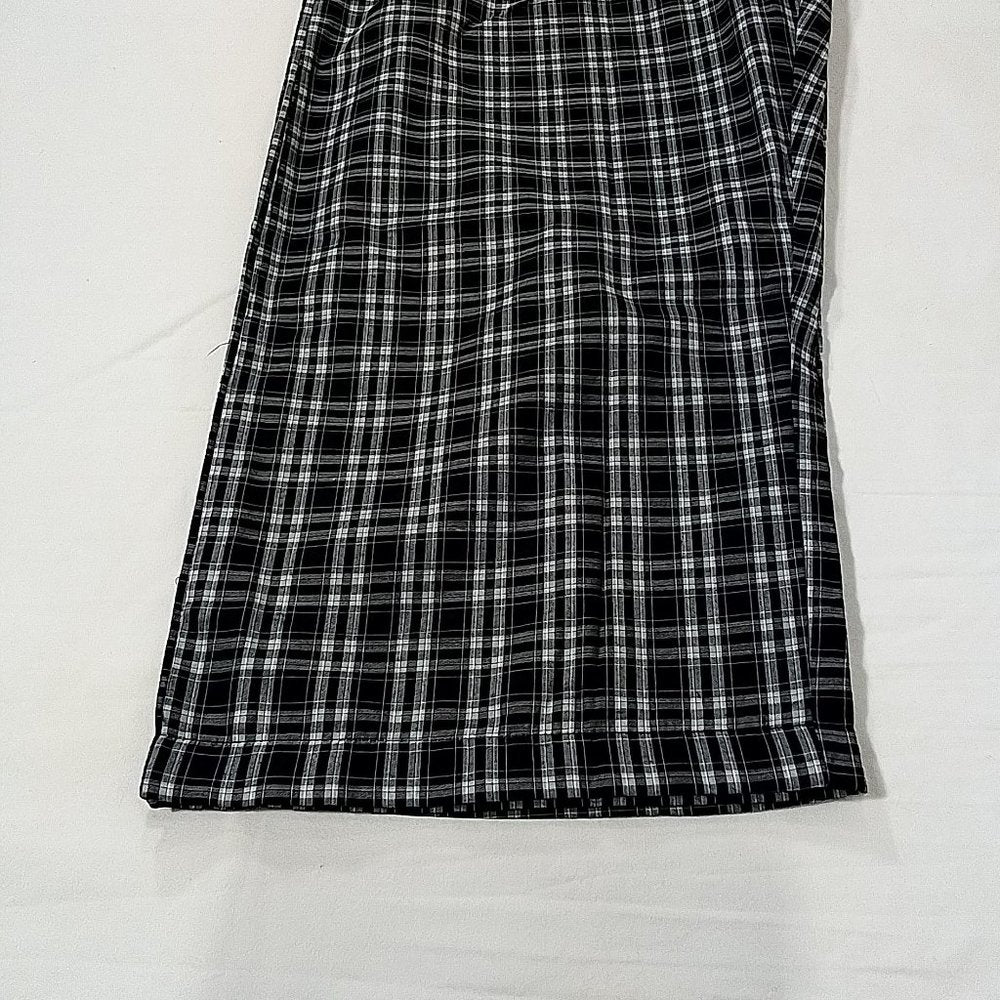 Men's Hanes Broadcloth Long Sleeve Pajama Set - Black Plaid - Various Szs - NWT