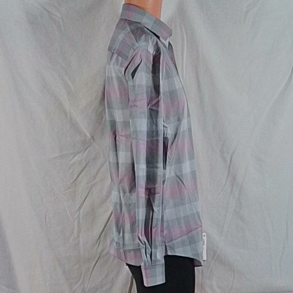 Men's Van Heusen Ultra Flex Slim Fit Long Sleeve Dress Shirt - Gray Heather - M