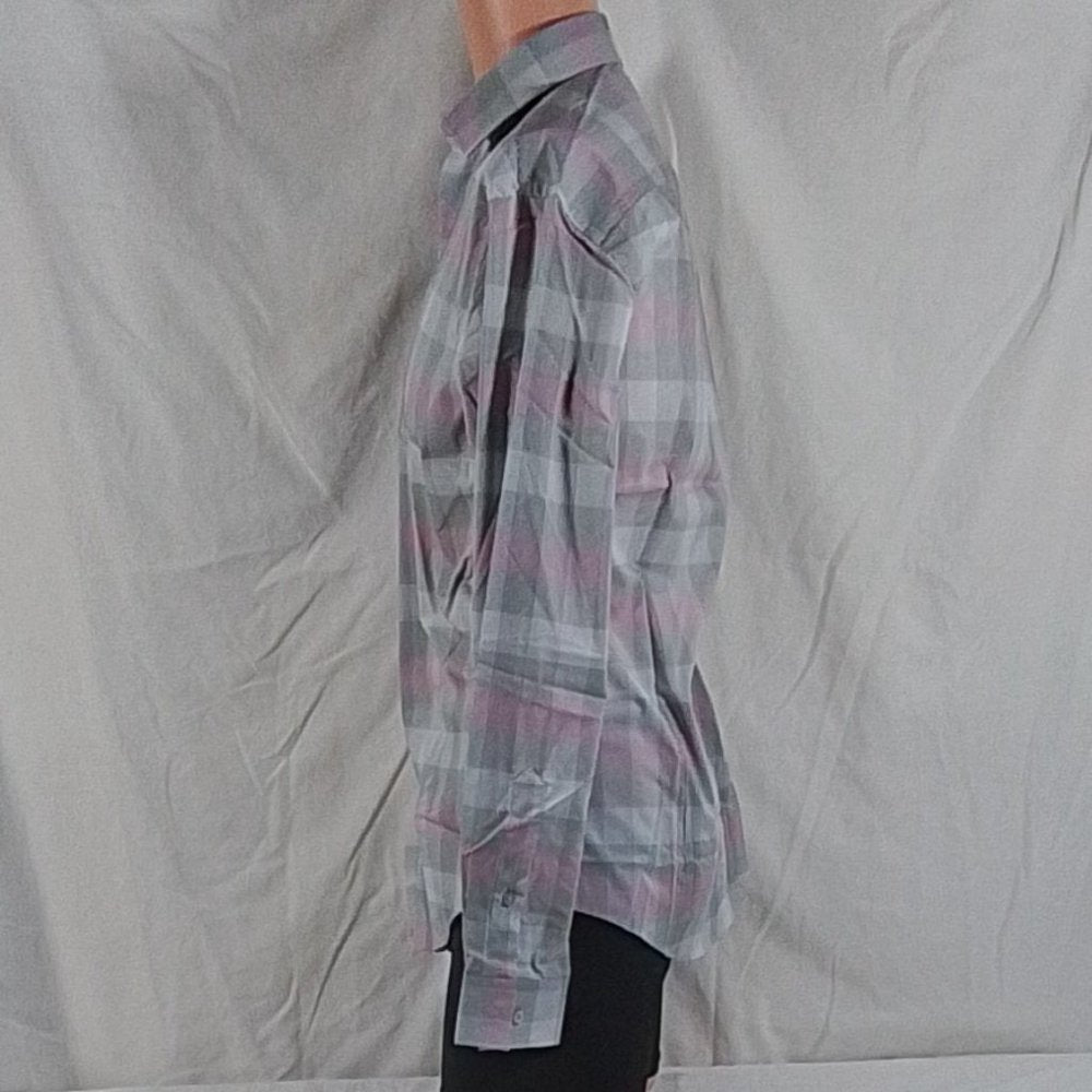 Men's Van Heusen Ultra Flex Slim Fit Long Sleeve Dress Shirt - Gray Heather - M