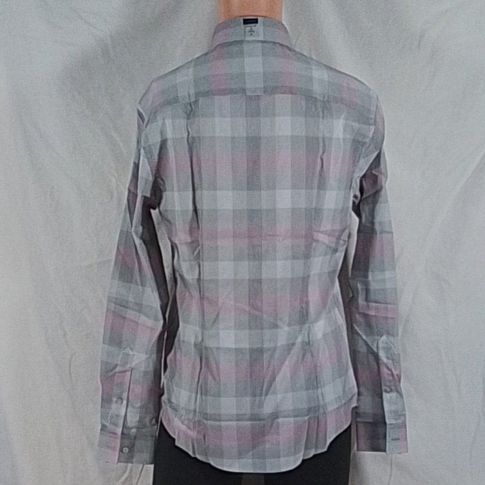 Men's Van Heusen Ultra Flex Slim Fit Long Sleeve Dress Shirt - Gray Heather - M