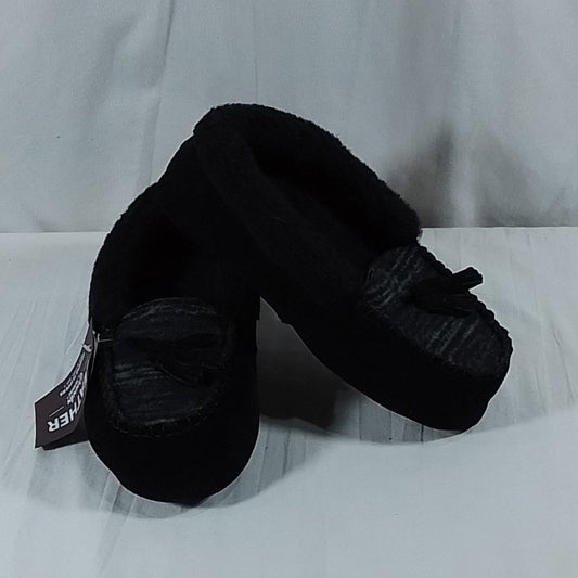 Women's Leather Goods by Muk Luks Sia Moccasin Slippers - Ebony - 9 - NWT