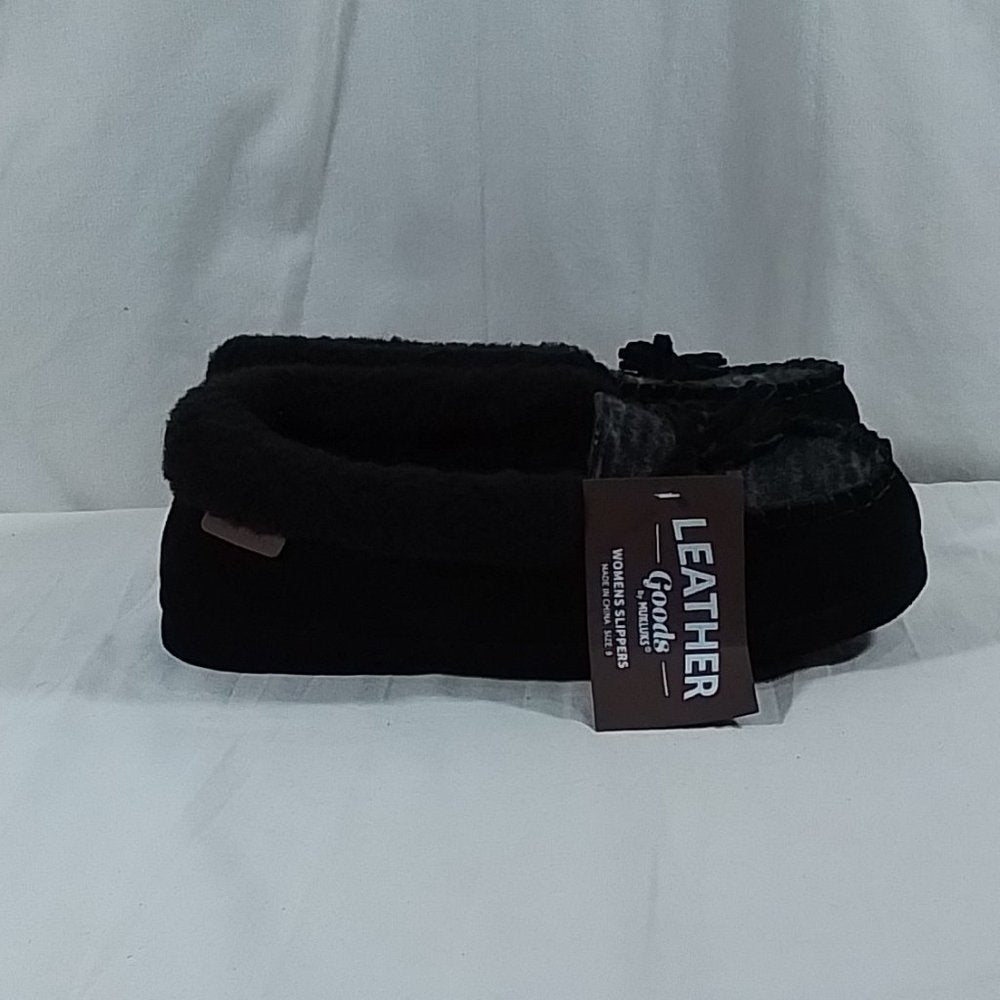Women's Leather Goods by Muk Luks Sia Moccasin Slippers - Ebony - 9 - NWT