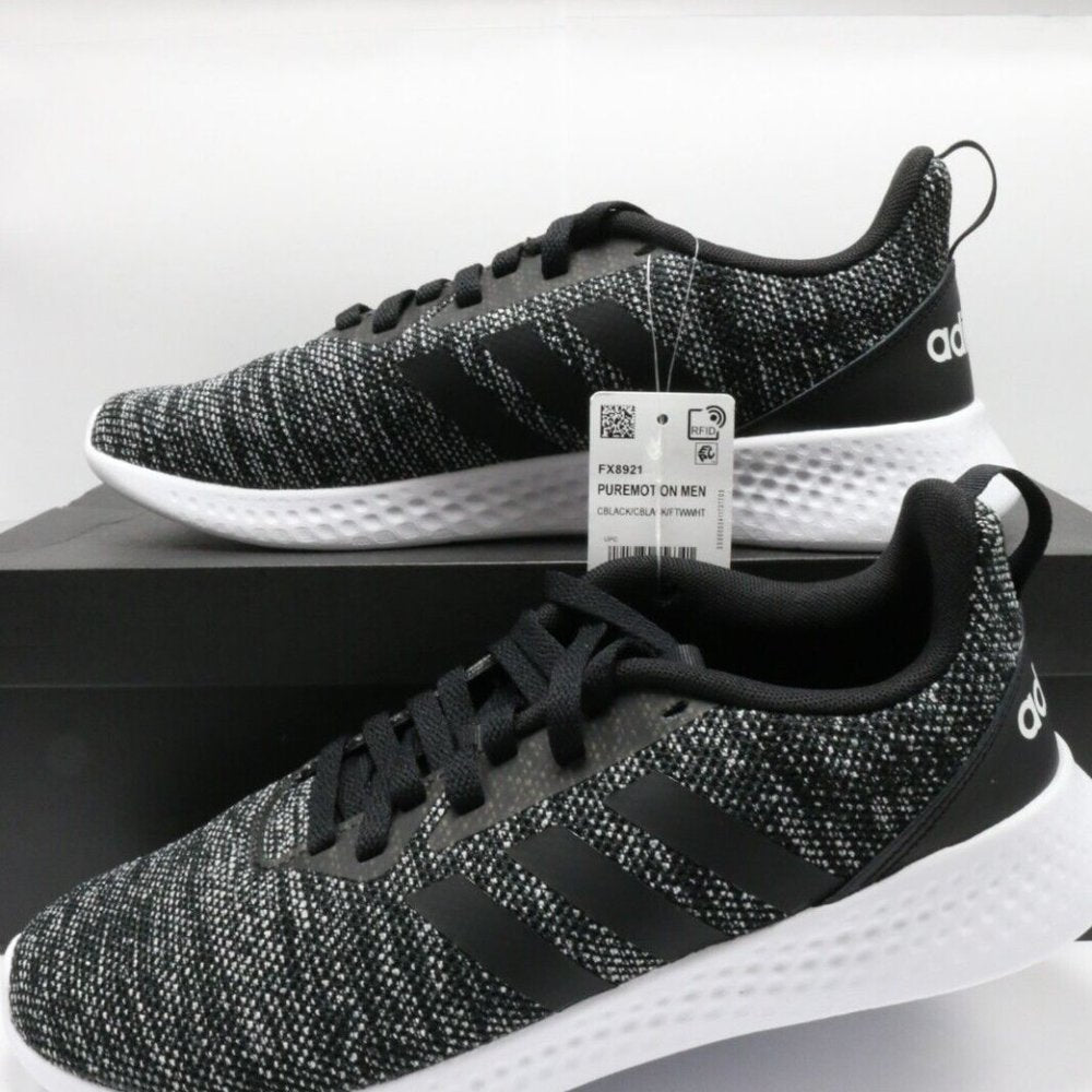 Adidas Men's Pure motion Runner Shoes - 9.5 Medium - Black & White - NIB