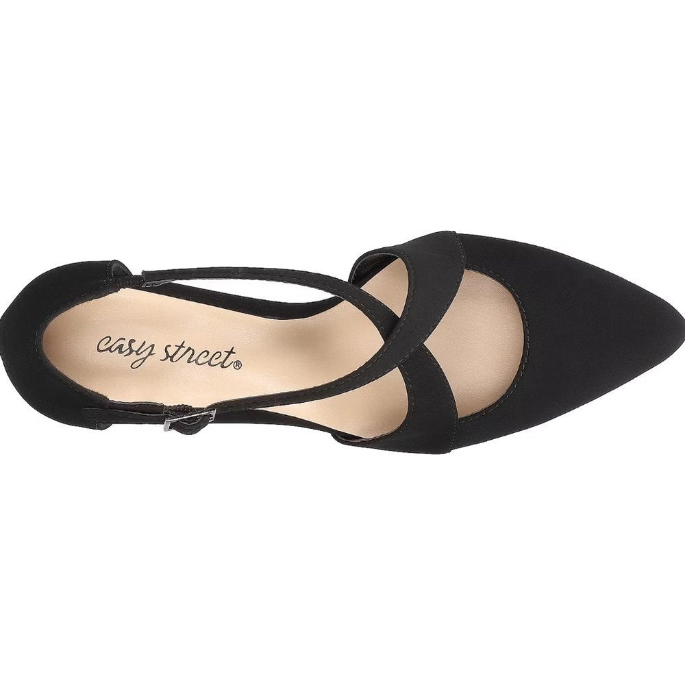 Easy Street Women's Elegance Pointed Toe Block Heel Pumps - 9 M - Black - NIB