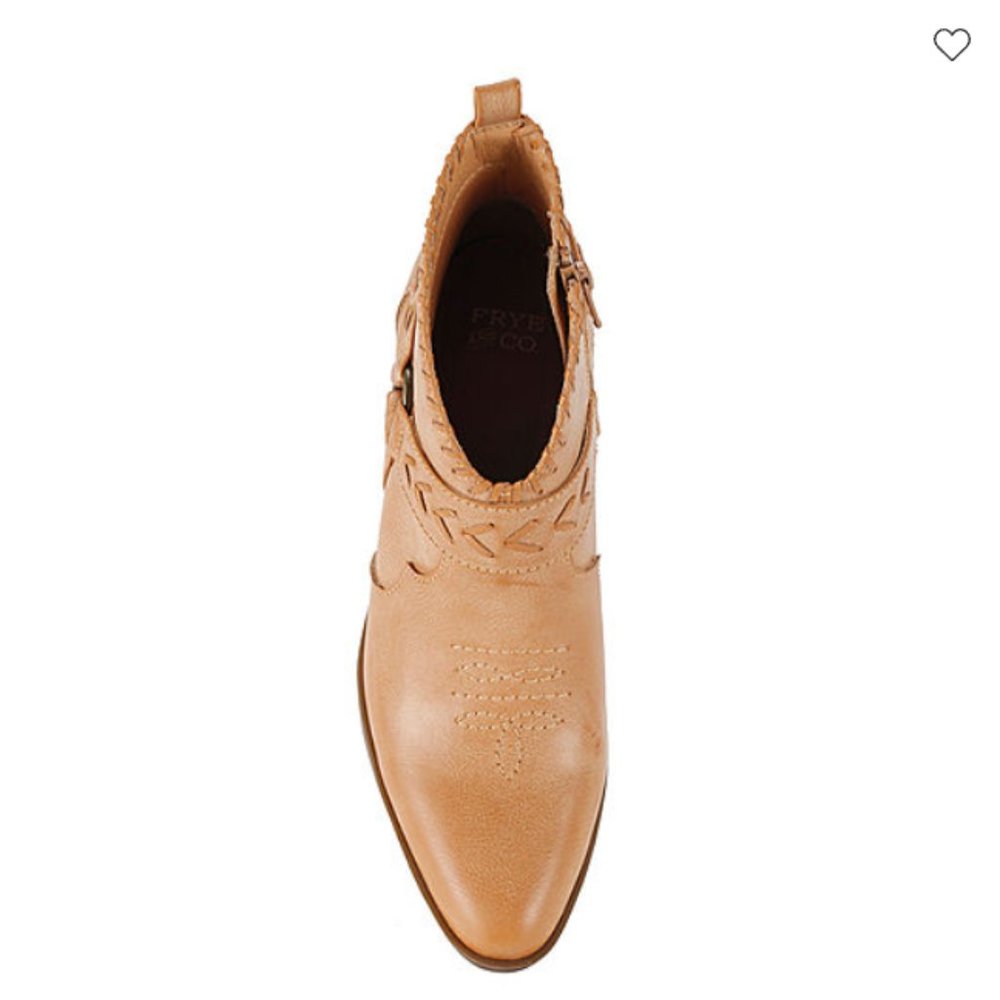 Frye & Co Palma Stacked Heel Booties, Light Tan, Various Sizes - New in Box