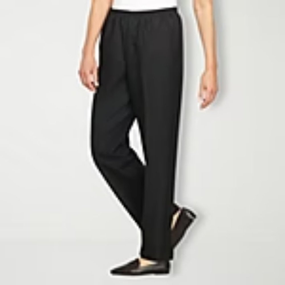 Alfred Dunner Classic Women's Mid Rise Straight Pants - Black - 10 Petite - NWT