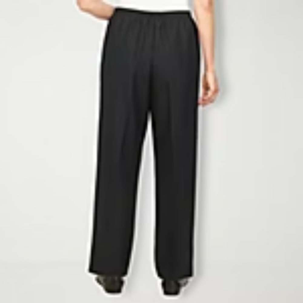 Alfred Dunner Classic Women's Mid Rise Straight Pants - Black - 10 Petite - NWT