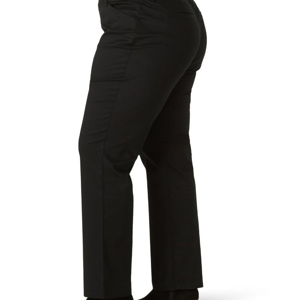 Lee Women's Plus Wrinkle Free Relaxed Fit Straight Leg Pants - 20W - Black - NWT