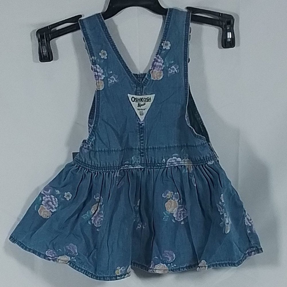 Baby Girl OshKosh B'gosh Floral Denim Skirtall - Blue Floral - 12 Months - NWT