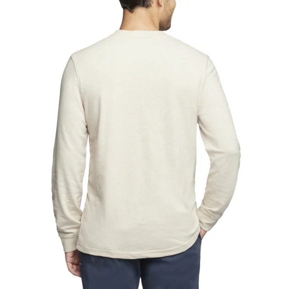 IZOD Men's Saltwater Jersey Henley Top - X Large - Beige - New Without Tags