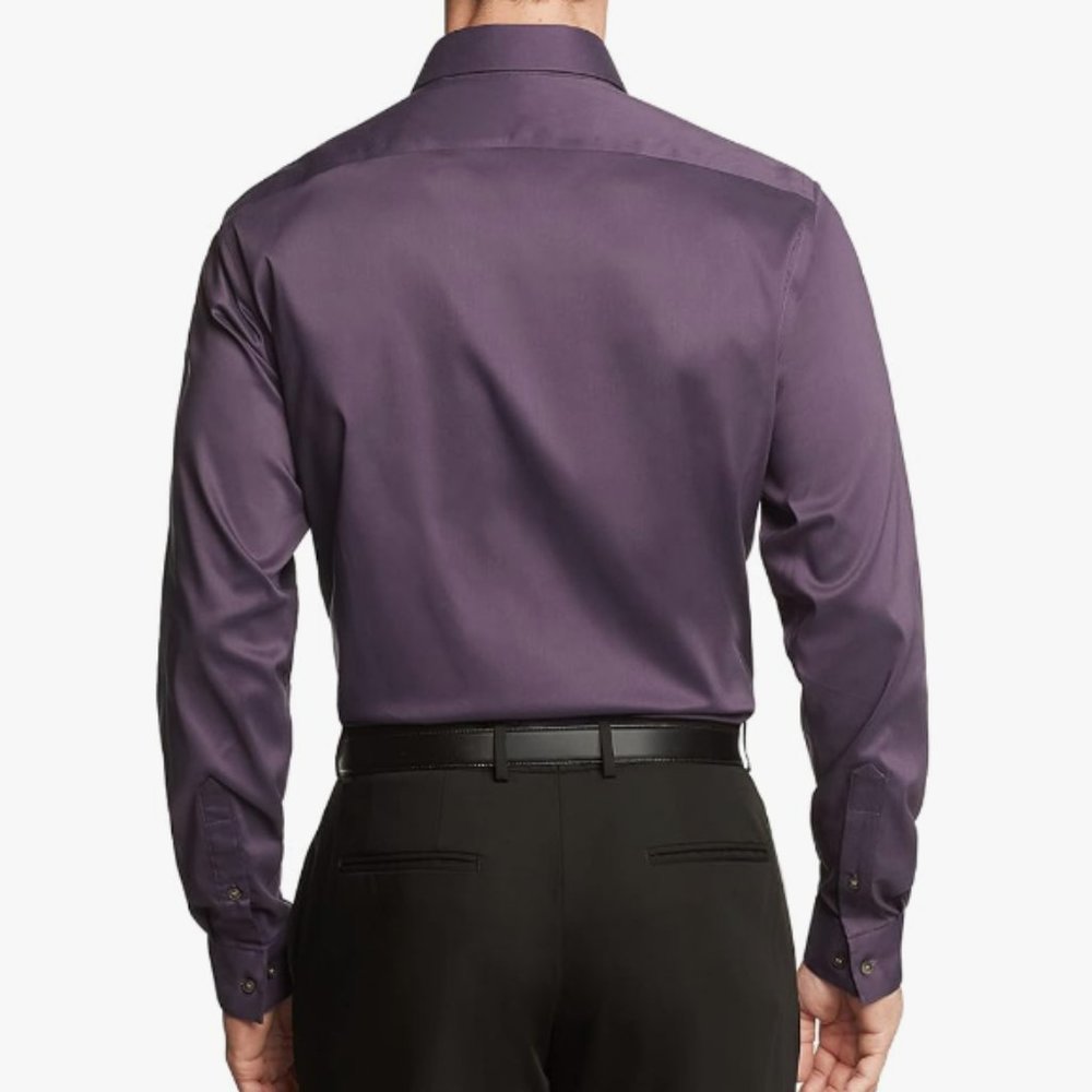 Van Heusen Men's Dress Shirt Slim Fit - Eggplant - Large Neck 16-16.5 - NWOT