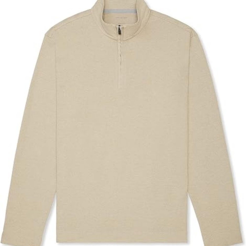 Van Heusen Big &Tall Men's Mock Neck Quarter Zip Pullover - 3X - Beige - NWT