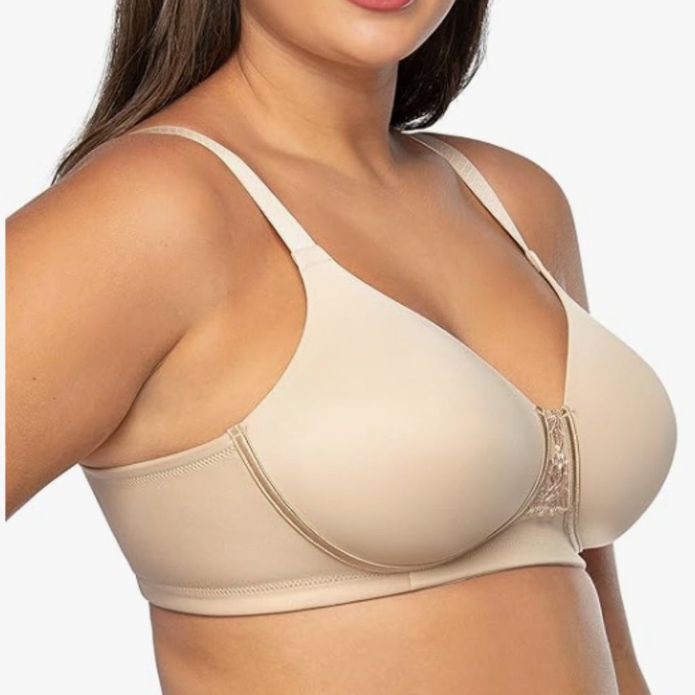 Vanity Fair Full Figure Wire-Free Back Smoothing Bra - Beige - 42D - NWT