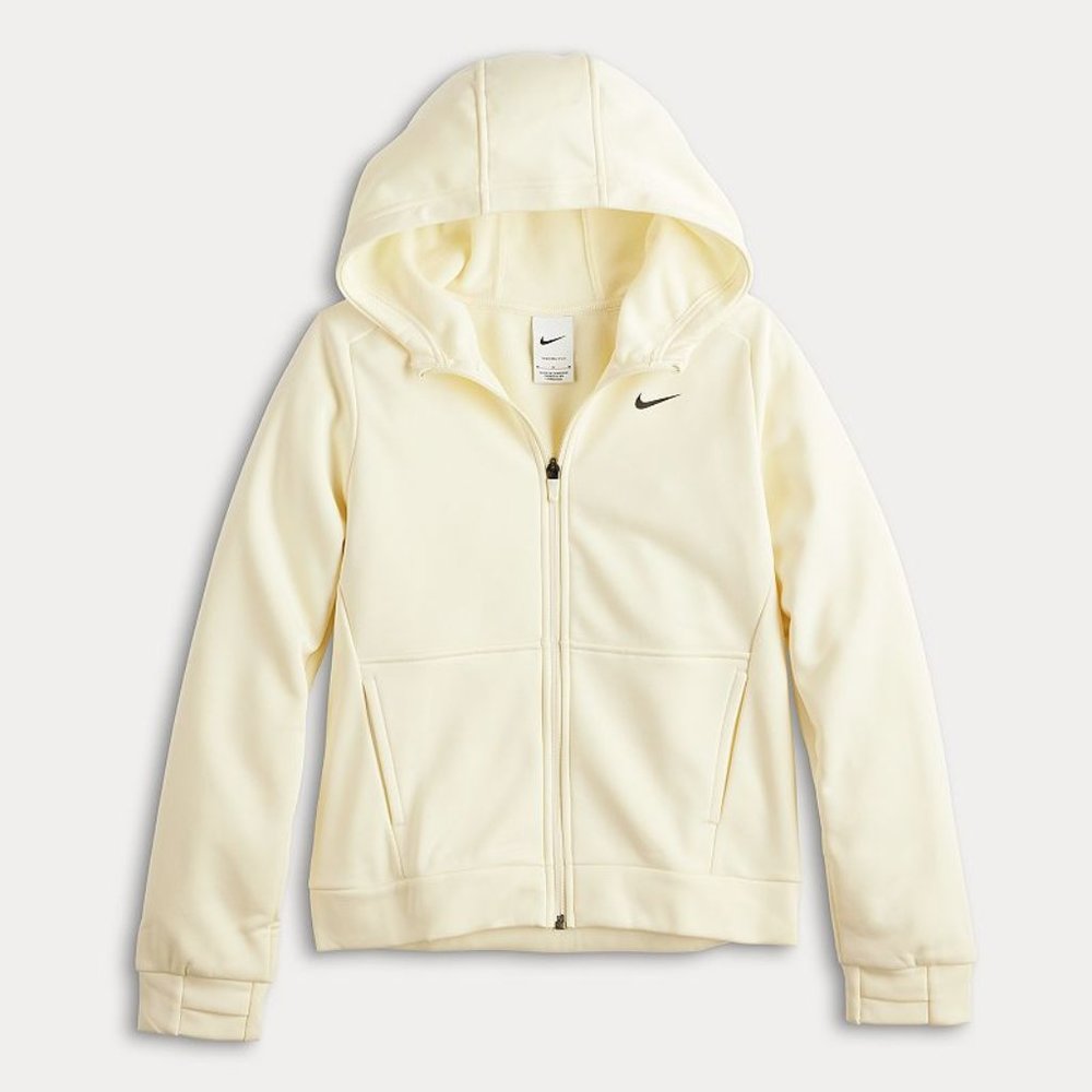 Nike Girl's Therma Full Zip Hoodie - Large - Light Yellow - New with Tags