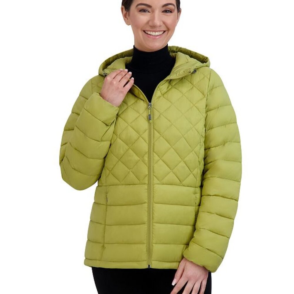 ZeroXposur Women's Gianna Hooded Quilted Puffer Jacket - M - Green - NWT