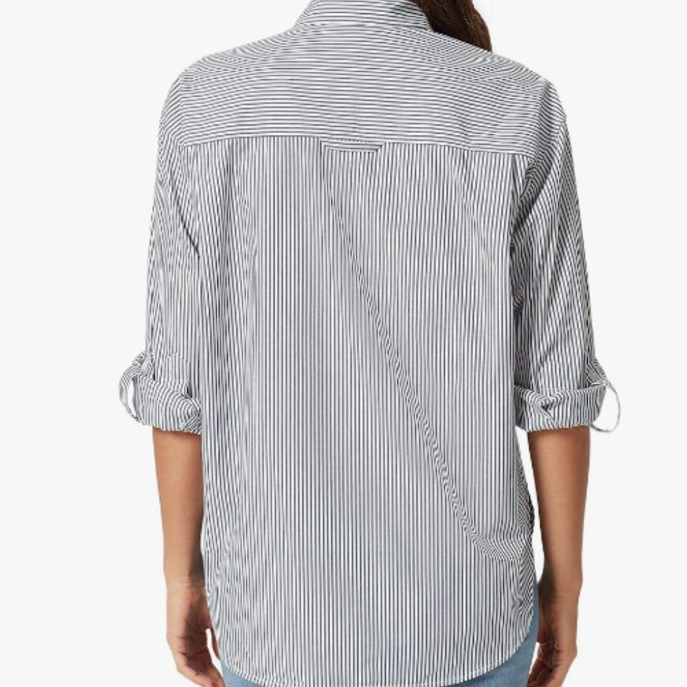 Gloria Vanderbilt Women's Monogram Button Down Shirt - L - Marine Navy - NWT