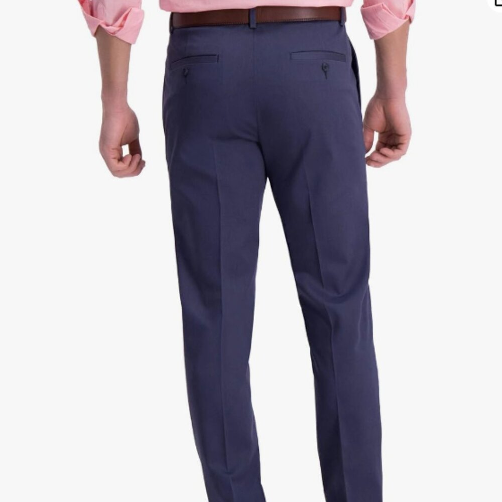 Haggar Men's Iron Free Slim Straight Fit Casual Pants - 33x32 - Indigo - NWOT