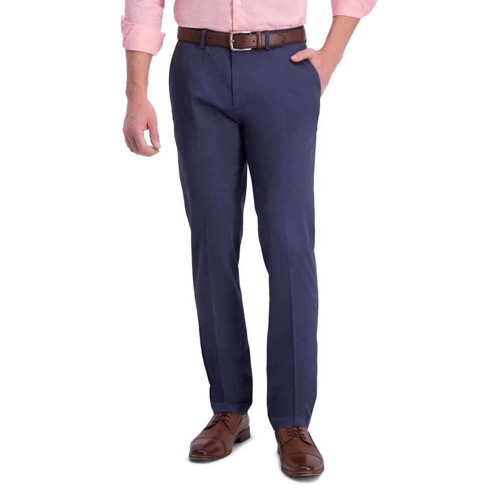 Haggar Men's Iron Free Slim Straight Fit Casual Pants - 33x32 - Indigo - NWOT