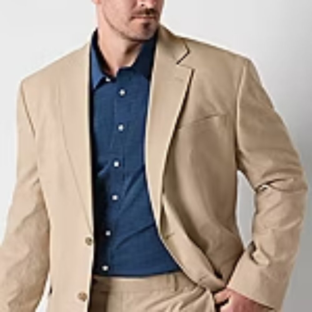 Men's Stafford Super Suit Slim Fit Suit Jacket - Dark Tan - 50R - NWT