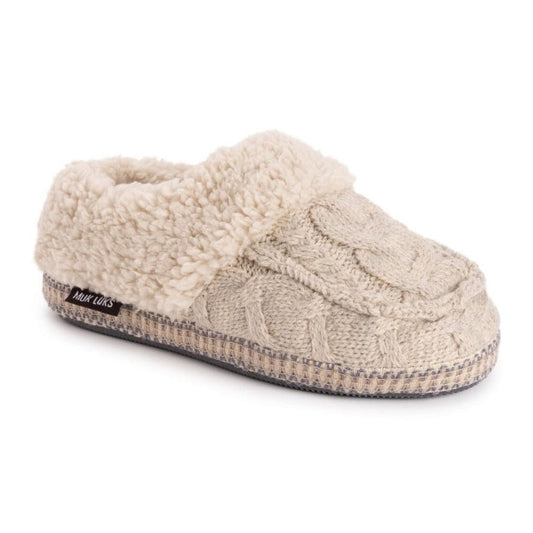 Women's Muk Luks Moselle Clog Slippers - Oatmeal - Medium - NWT