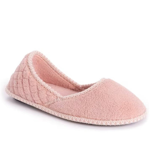 Women's Muk Luks Beverly Micro Chenille Slip-On Slippers - Rose Gold - M - NWT