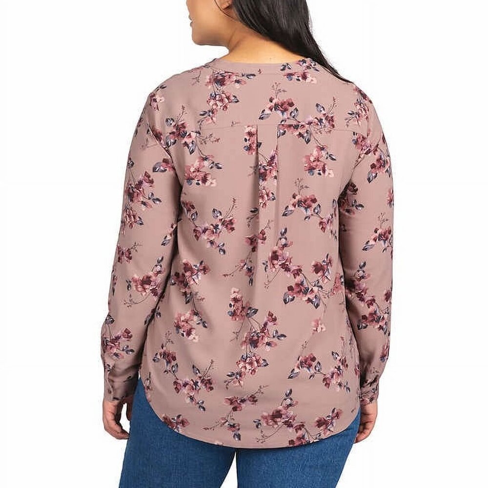 Women's Hilary Radley Long Sleeve Blouse - Pink Floral - Various Sizes - NWT