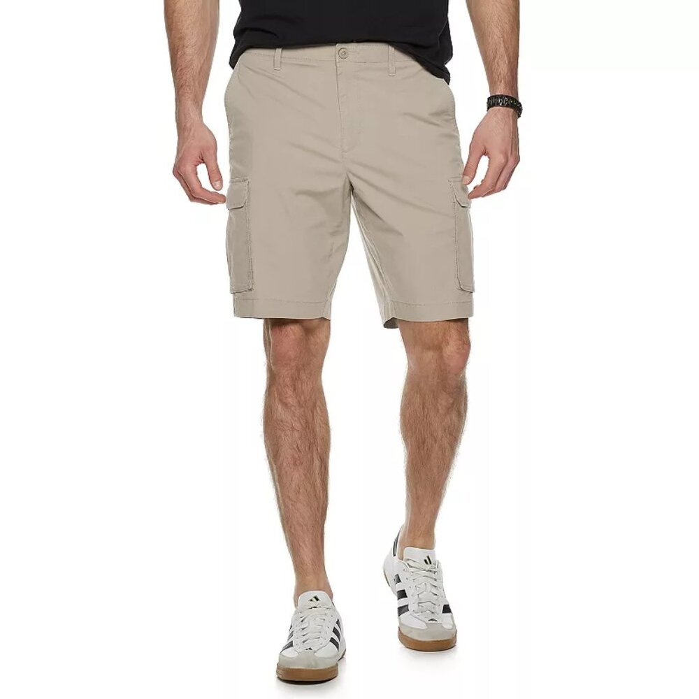 Men's Apt 9 Big & Tall Stretch Poplin Cargo Shorts - Med Beige - 54 - NWT