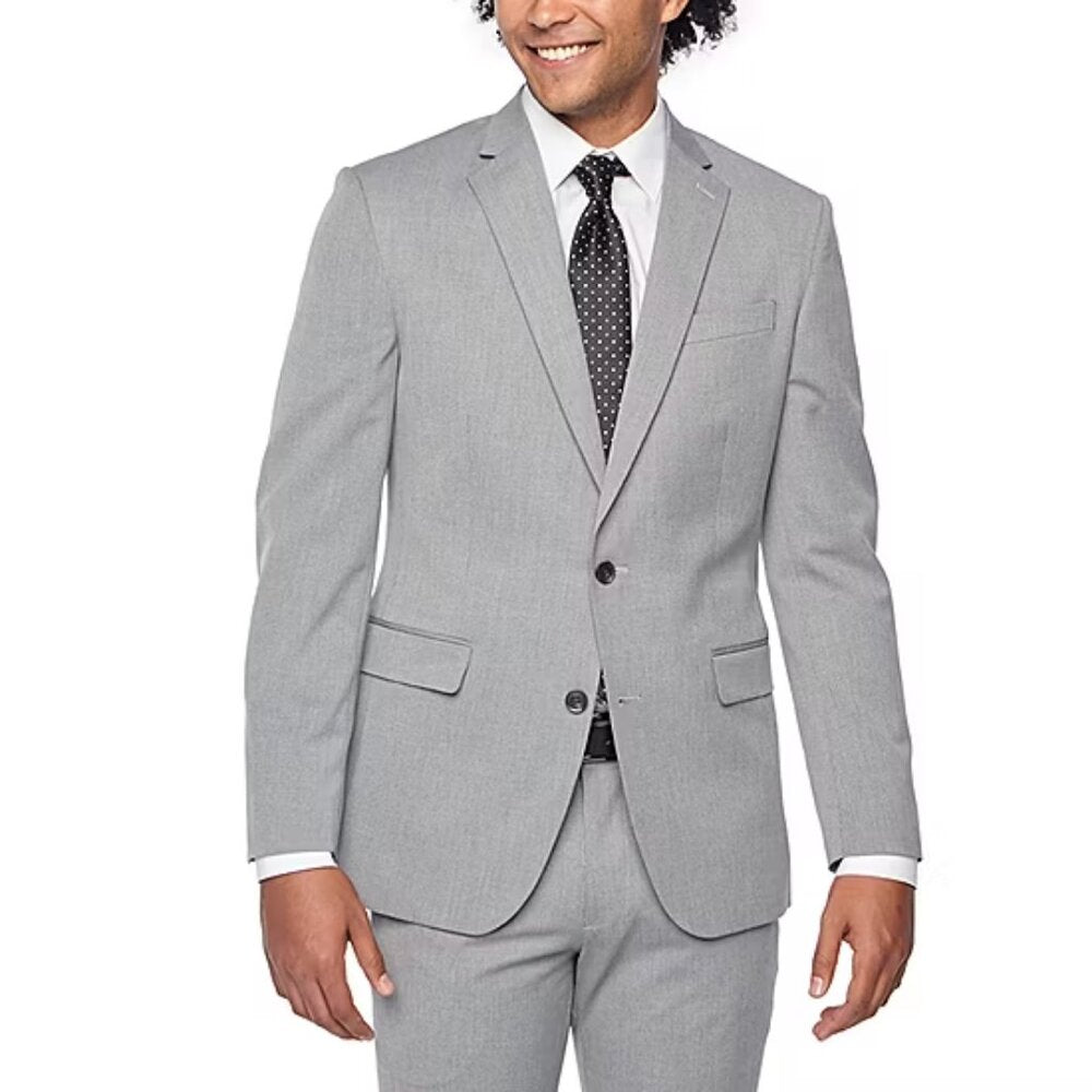 Men's JF J. Ferrar Big & Tall Classic Fit Suit Jacket - Gray Texture - 52BL -NWT