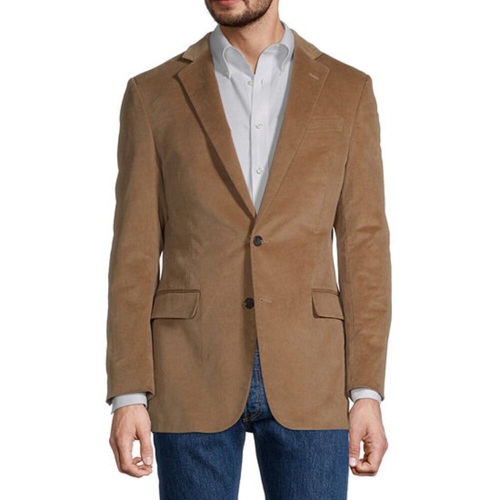 Men's Stafford Corduroy Stretch Fabric Slim Fit Sport Coat - Wheat -Var Szs-NWT