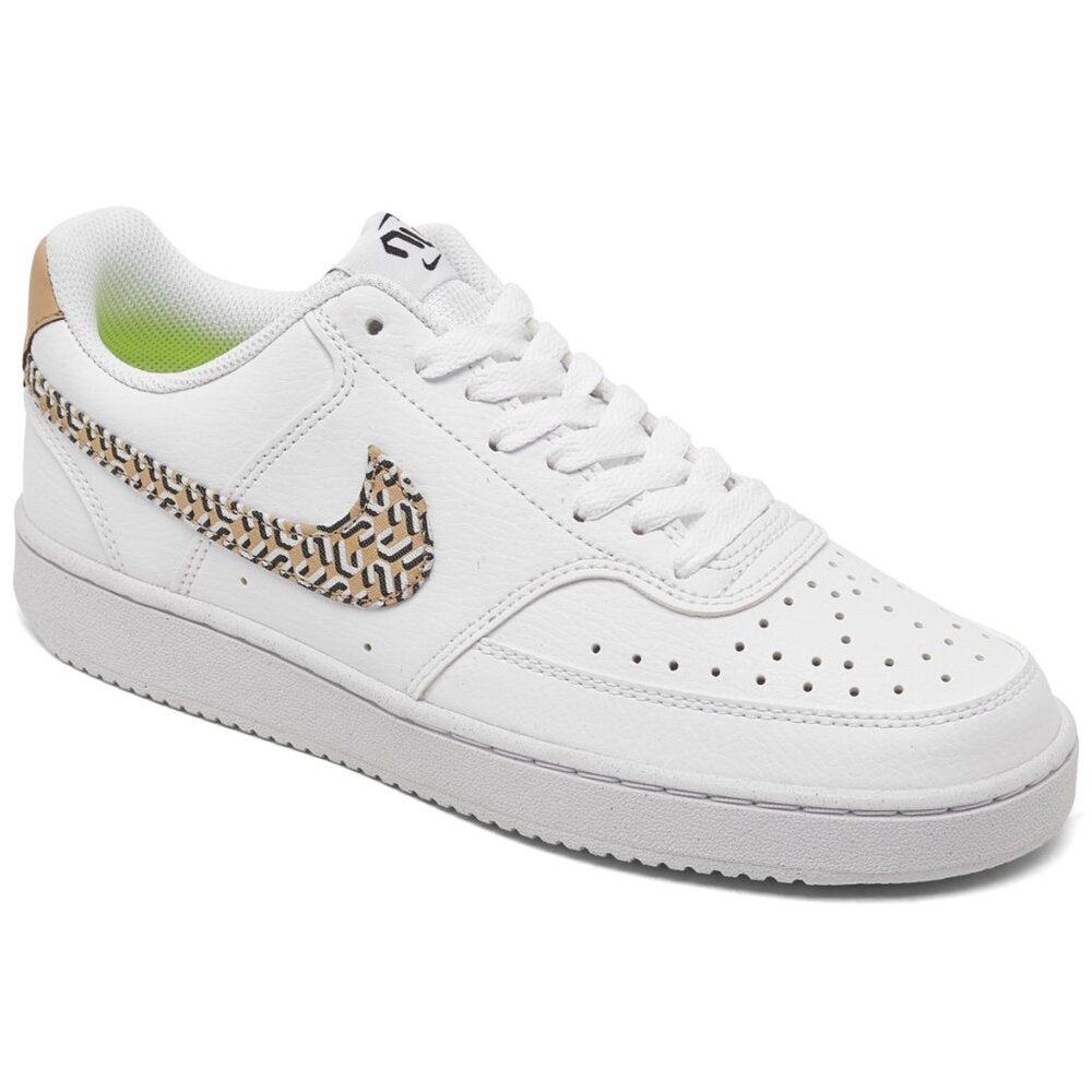 Women's Court Vision Low Top Sneakers - White/Black/Gold - 9 -
