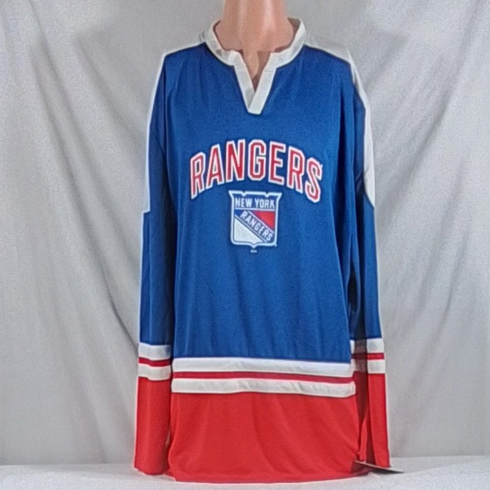 Men's Fanatics New York Rangers Iconic Slapshot Long Sleeve Jersey - M - NWOT