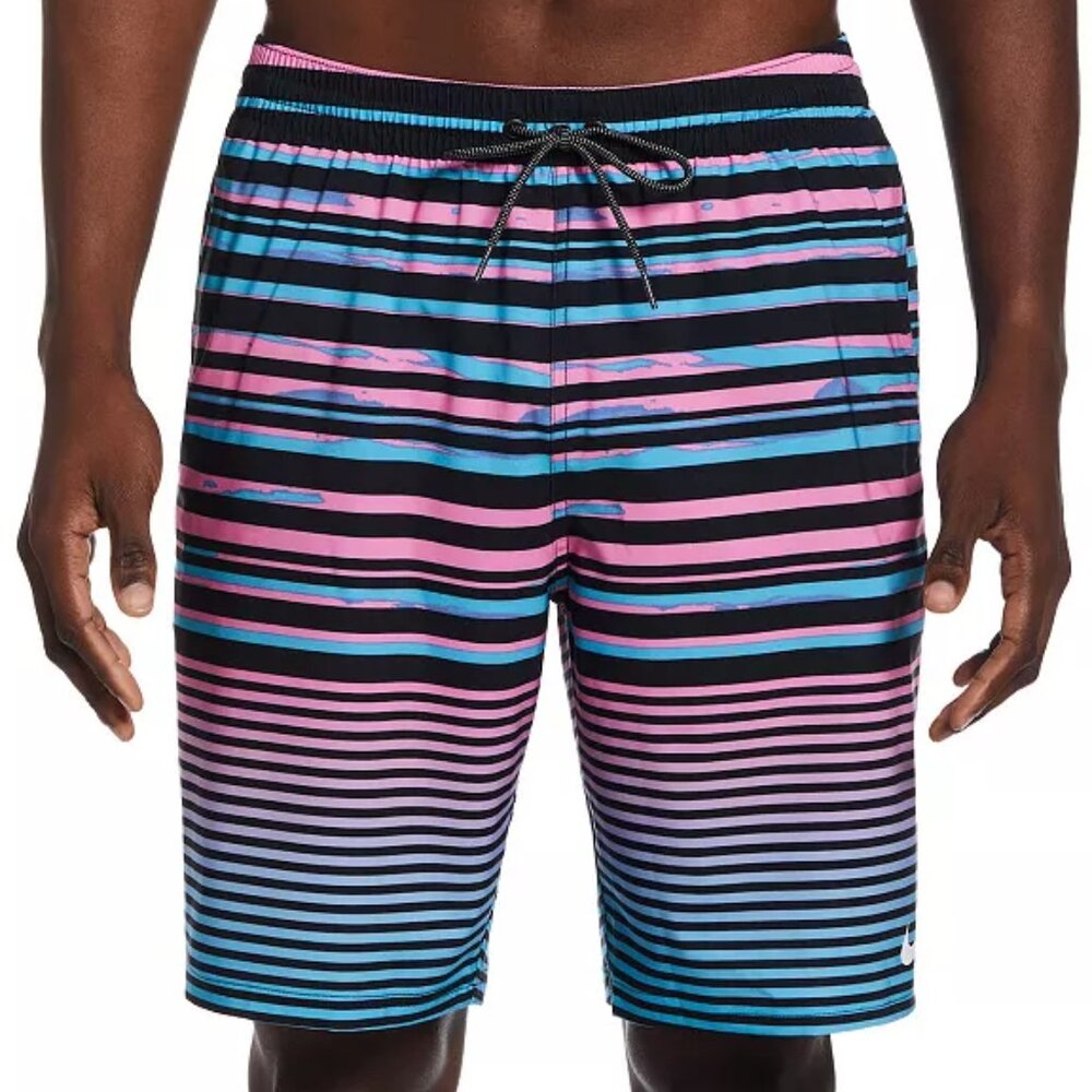 Men's Nike Faded Stripe Breaker 9" Swim Trunks - XXL - Pink Spell - NWT