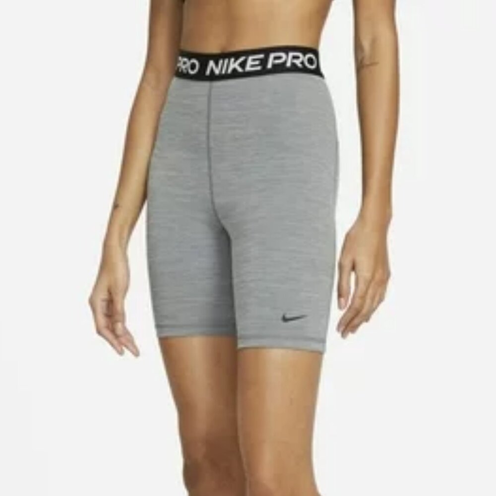 Women's Nike Pro High Rise 7" Training Shorts - Smoke Grey - Small - NWT