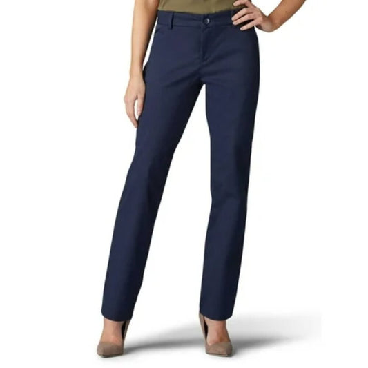 Women's Lee Straight Leg Wrinkle Resistant Stretch Pant - Imperial Blue - 4L -
