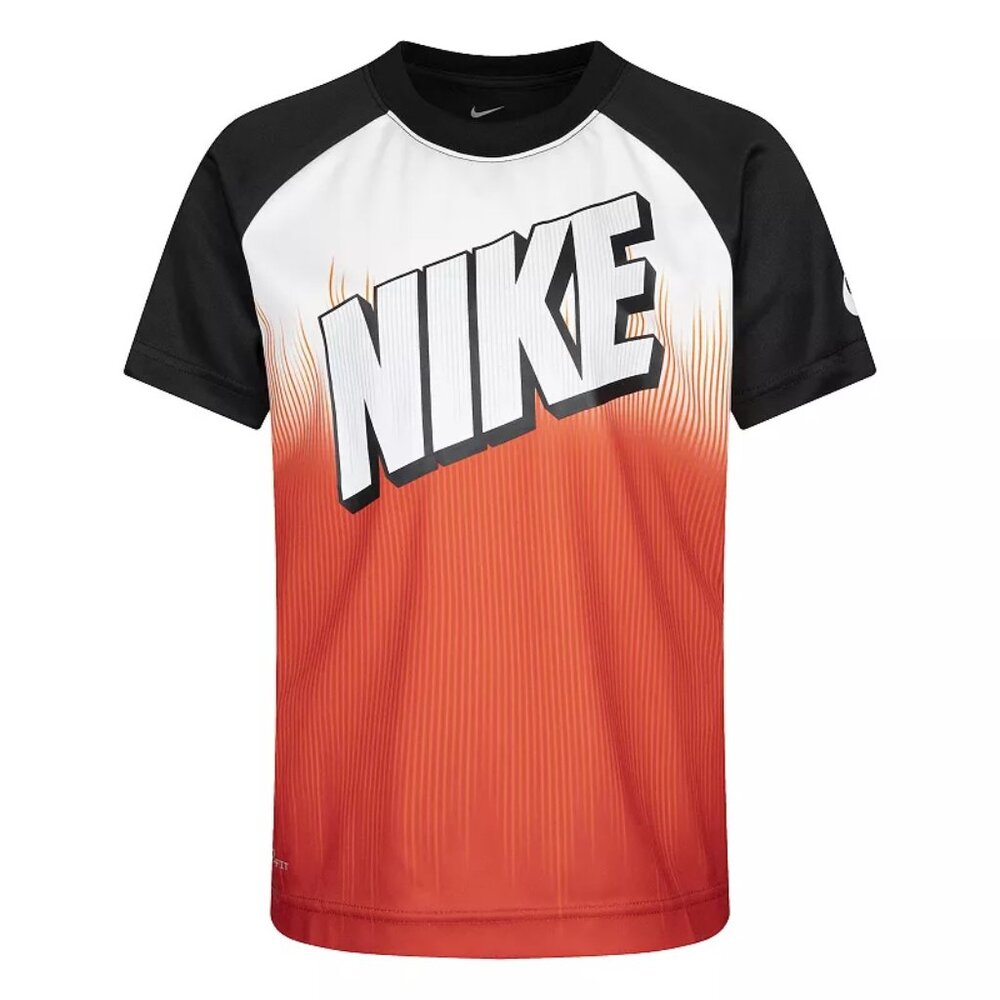 Boy's Nike Raglan Fade Dri-Fit Tee - University Red/Black/White - Sz: 5 - NWT