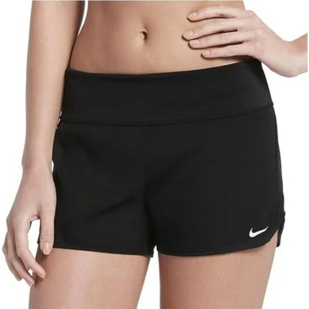 Women's Nike Solid Boardshorts Swim Bottoms - Black - Large- NWT