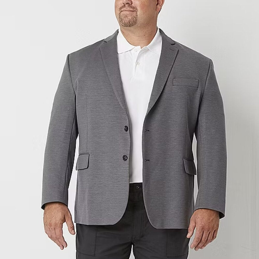 Men's JF J Ferrar Big & Tall Knit Unlined Blazer - Charcoal - 3XL/54-56 Long-NWT