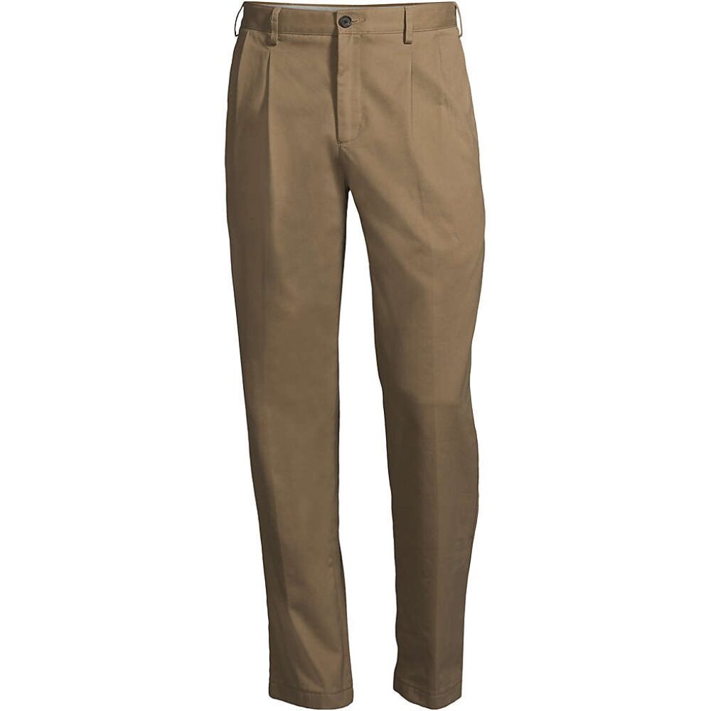 Men's Lands' End Traditional Fit Pleated No Iron Chino Pants 34x28 NWOT