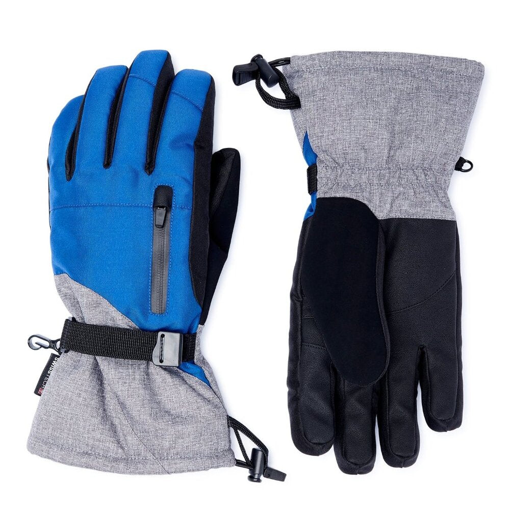 Men's Swiss Tech Performance Gear Premium Ski Gloves - Blue/Grey - L/XL - NWT