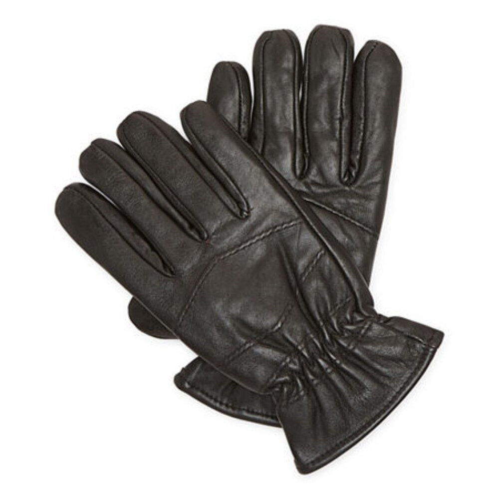 Men's JF J Ferrar Diamond Genuine Leather Gloves - Black - X-Large - NWT
